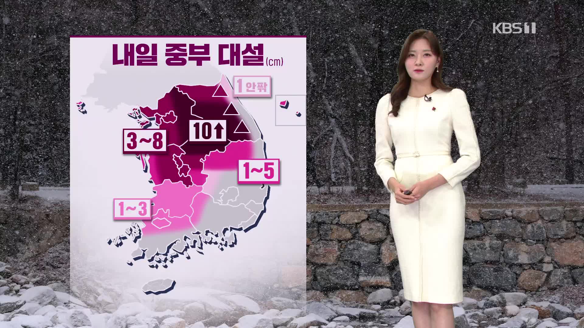 [퇴근길 날씨] 내일 중부지방 최고 10cm↑ 대설…한파 당분간 계속