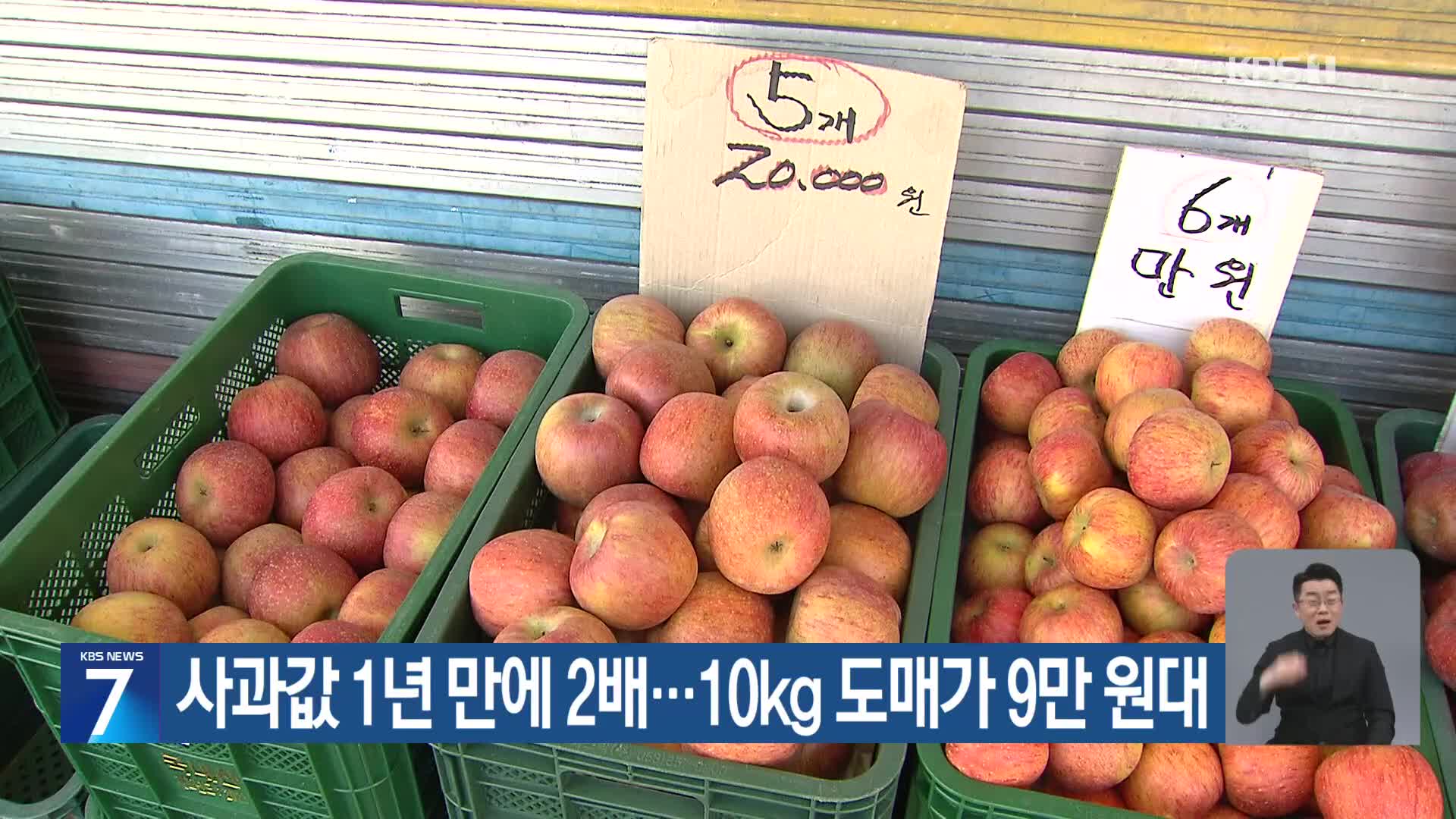 사과값 1년 만에 2배…10kg 도매가 9만 원대