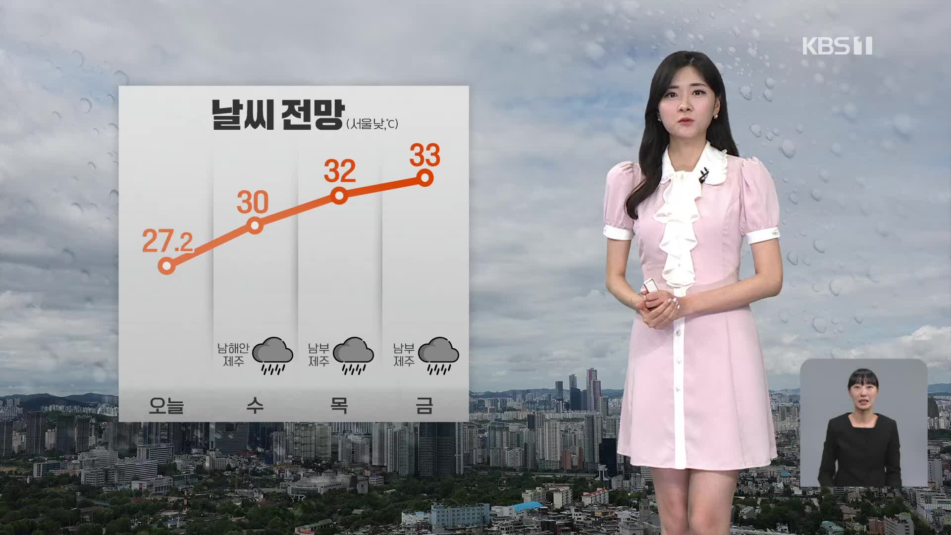 [퇴근길 날씨] 내일 다시 기온 올라…제주부터 다시 장맛비