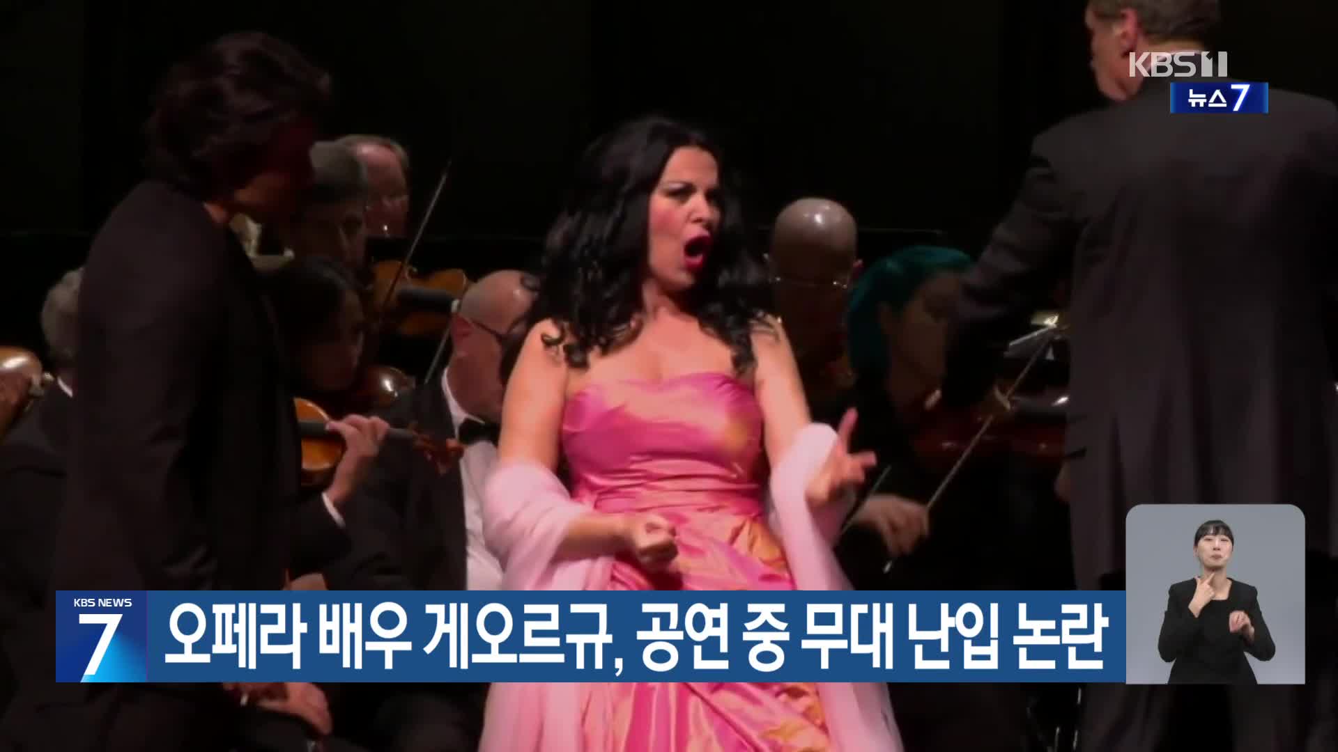 오페라 배우 게오르규, 공연 중 무대 난입 논란