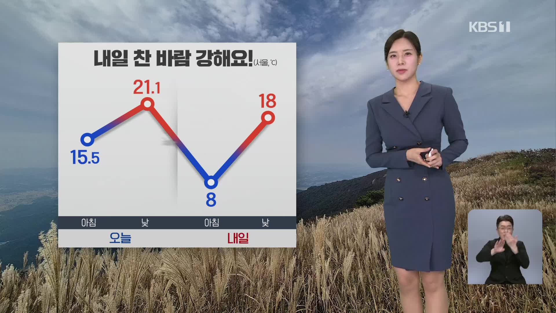 [7시 날씨] 내일 찬 바람 강해요!…강원 산지 한파특보