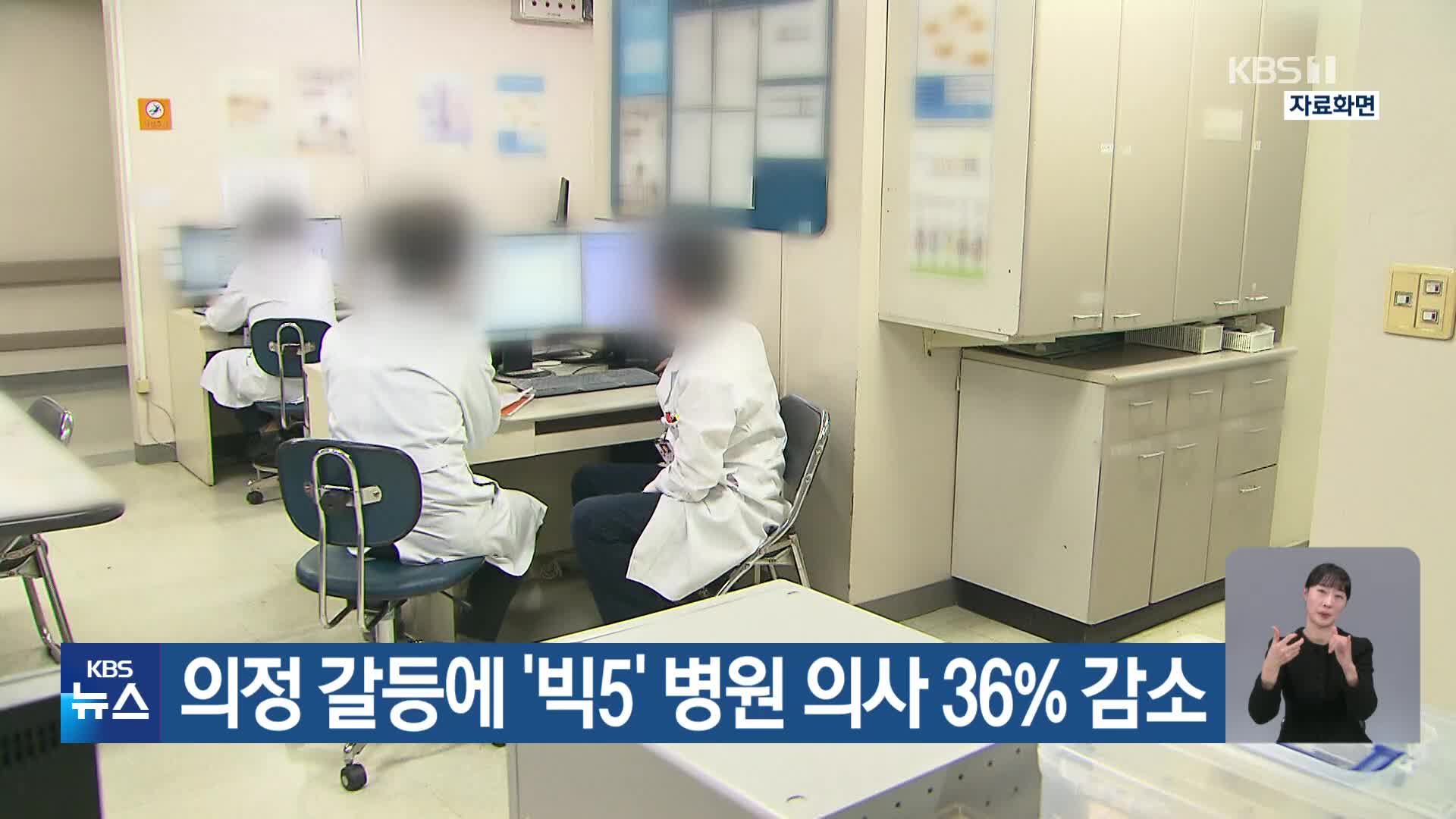 의정 갈등에 ‘빅5’ 병원 의사 36% 감소