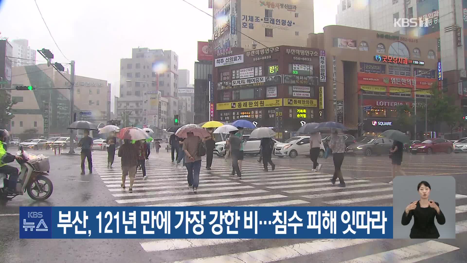 부산, 121년 만에 가장 강한 비…침수 피해 잇따라