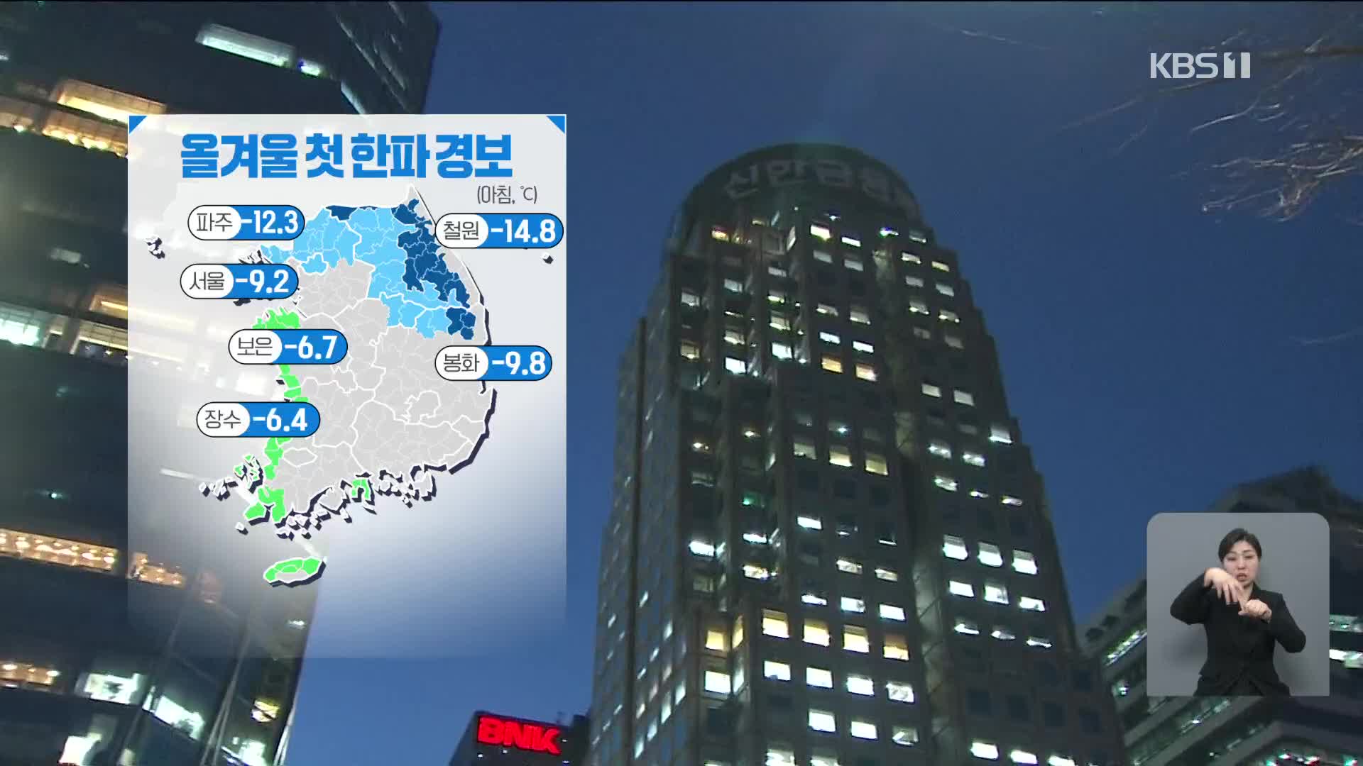 [날씨] 올겨울 첫 한파경보…서해안·제주 대설특보