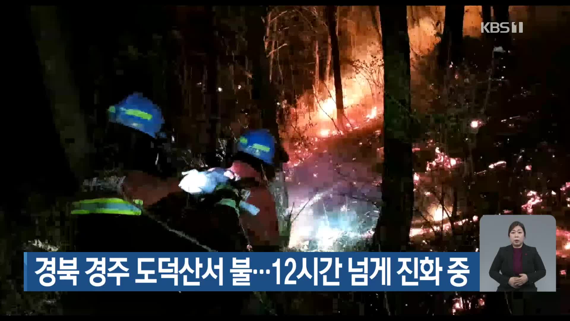 경북 경주 도덕산서 불…12시간 넘게 진화 중