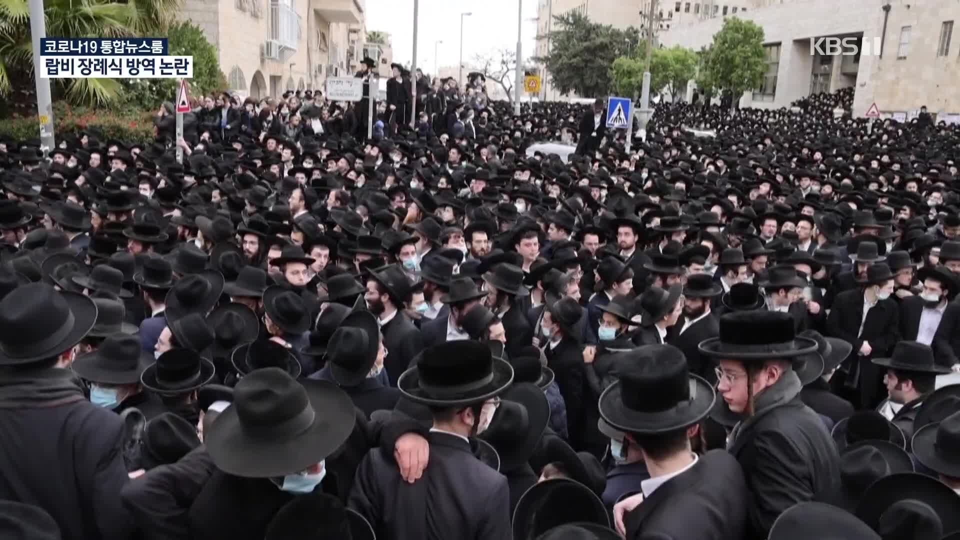 이스라엘, 랍비 장례식에 수천 명 모여…“상당수 마스크 안 써”