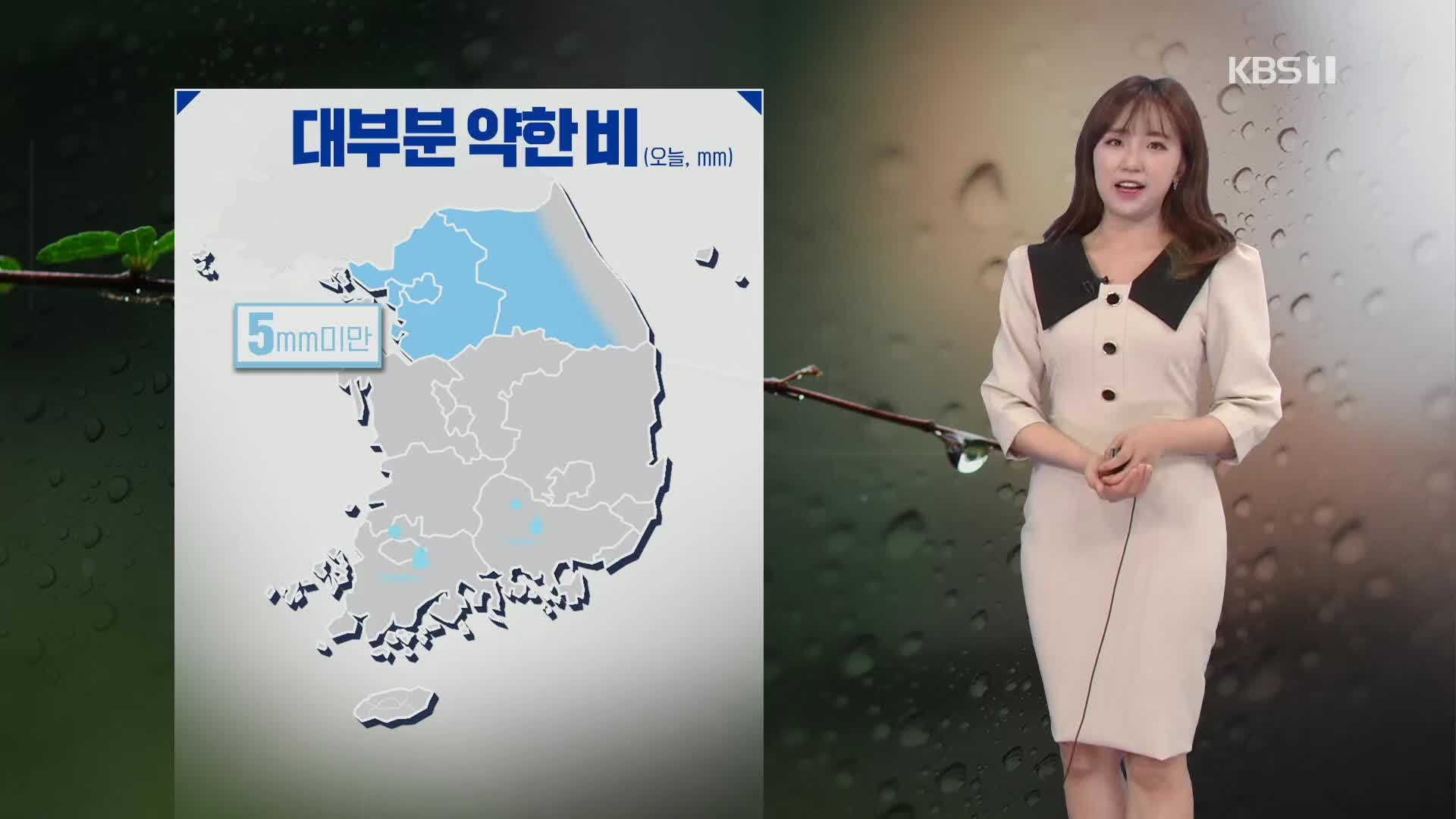 [광장 날씨] 수도권 영서 오전까지 비 조금…황사 영향 공기 탁해요