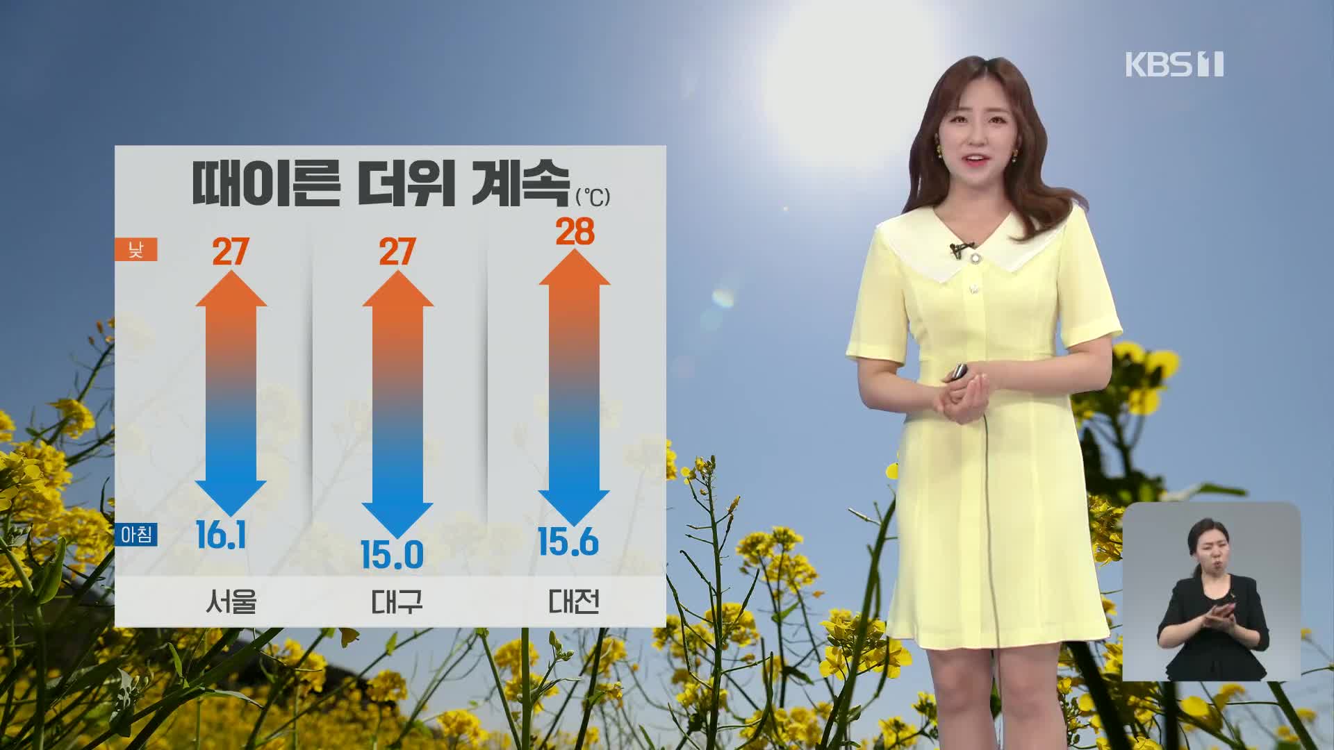 [광장 날씨] 오늘도 때 이른 더위, 대기 매우 건조