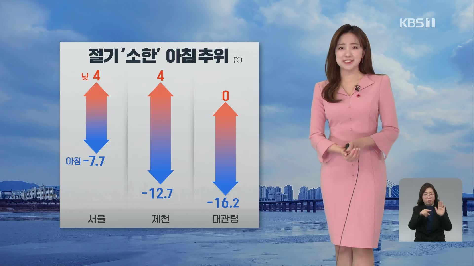 [출근길 날씨] 절기 ‘소한’ 아침 추위…건조한 날씨 계속