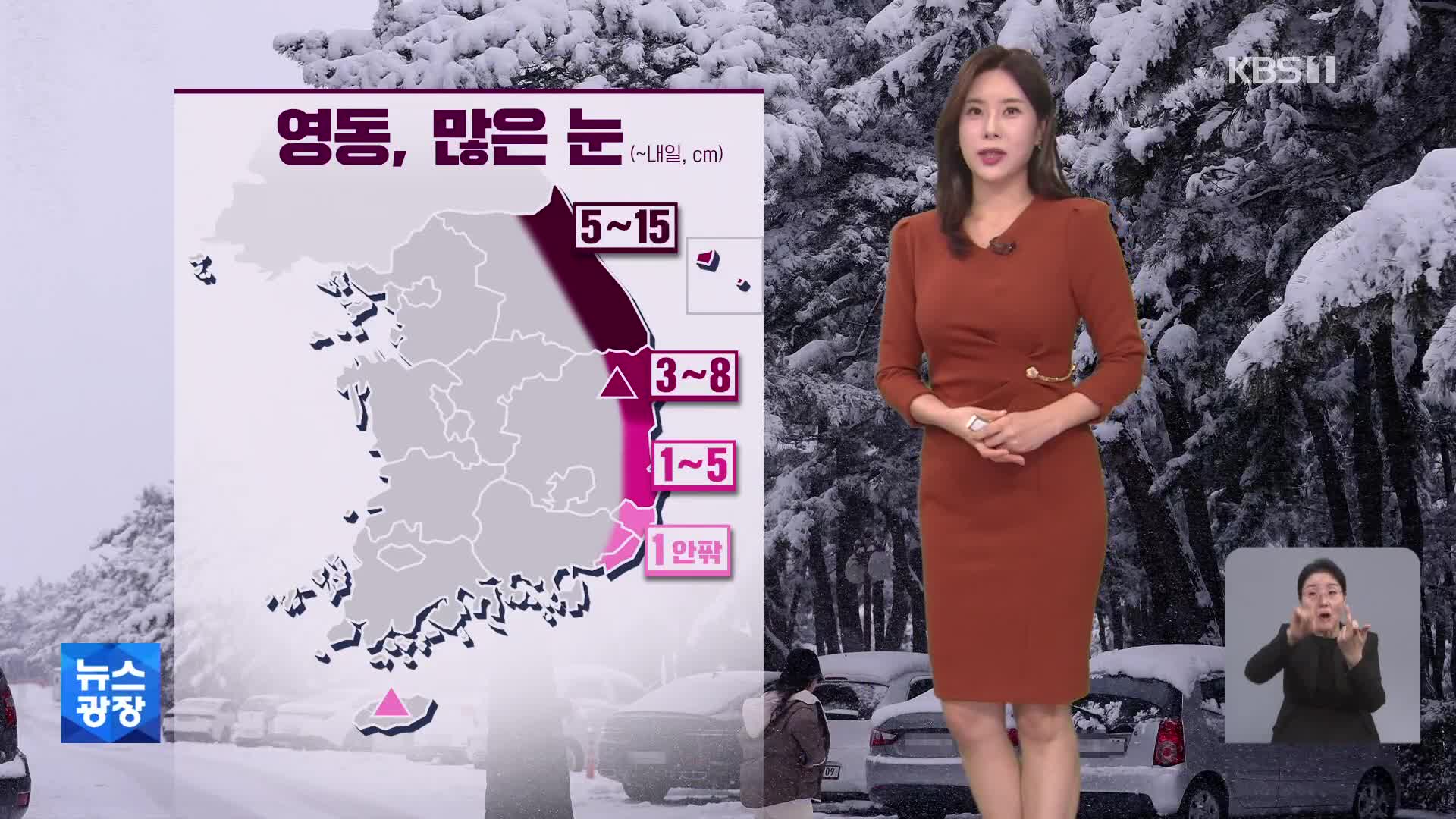 [출근길 날씨] 대부분 지역 공기 탁해요…강원 영동 5~15cm 눈