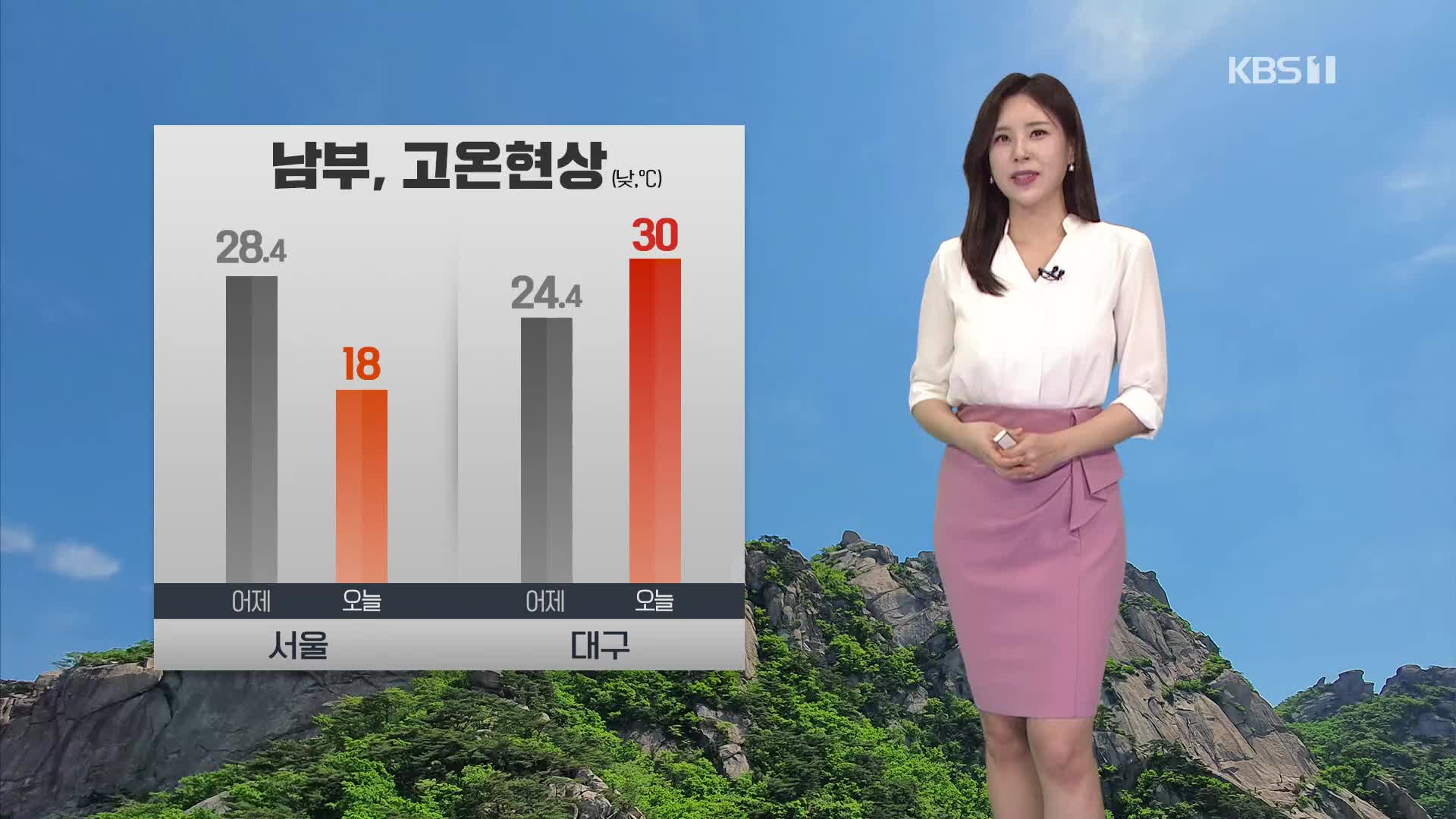 [출근길 날씨] 중부는 오전에 이슬비…남부는 고온 현상