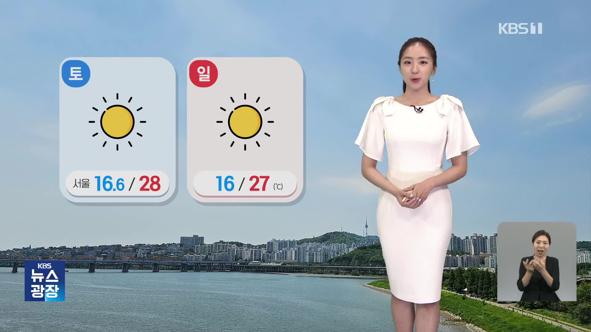 [광장 날씨] 주말 맑고 더워요! 경북 동부 오후 소나기