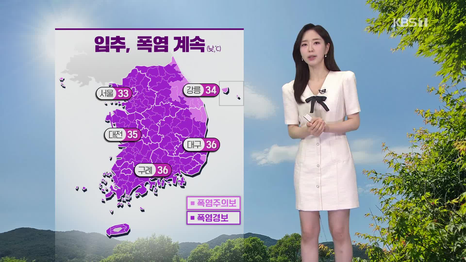 [출근길 날씨] 입추, 폭염·열대야 계속…전국 곳곳 소나기