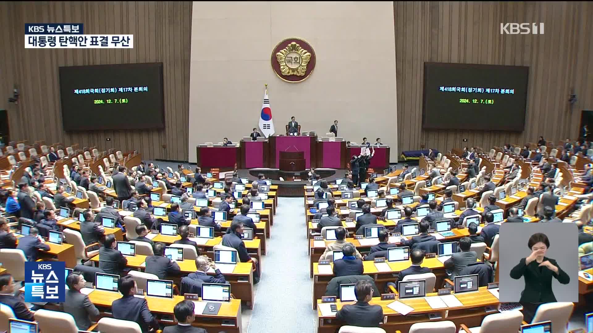 [특보] 시시각각 급변한 본회의장…‘투표 불성립’ 자동 폐기