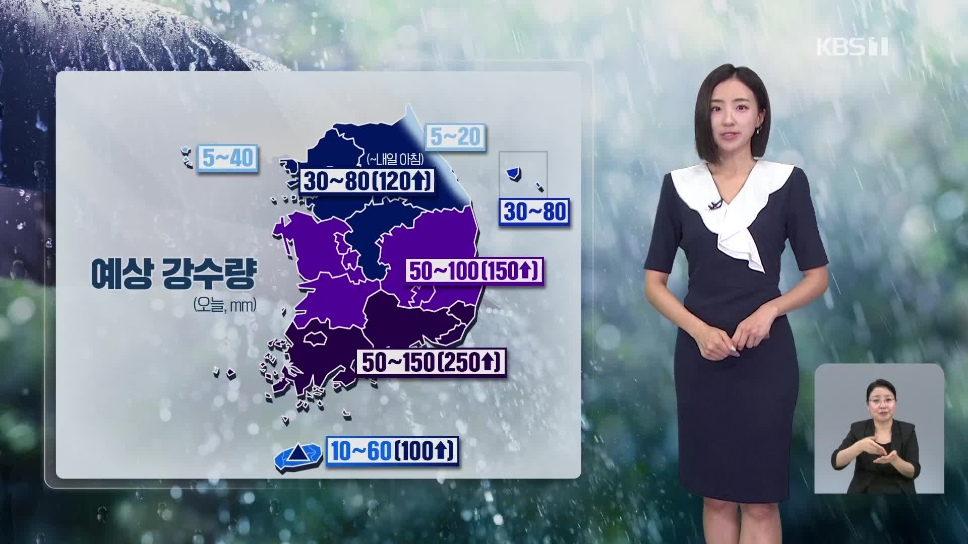 [주말 날씨] 전국 곳곳에 집중호우, 최대 250mm 비 더 내려