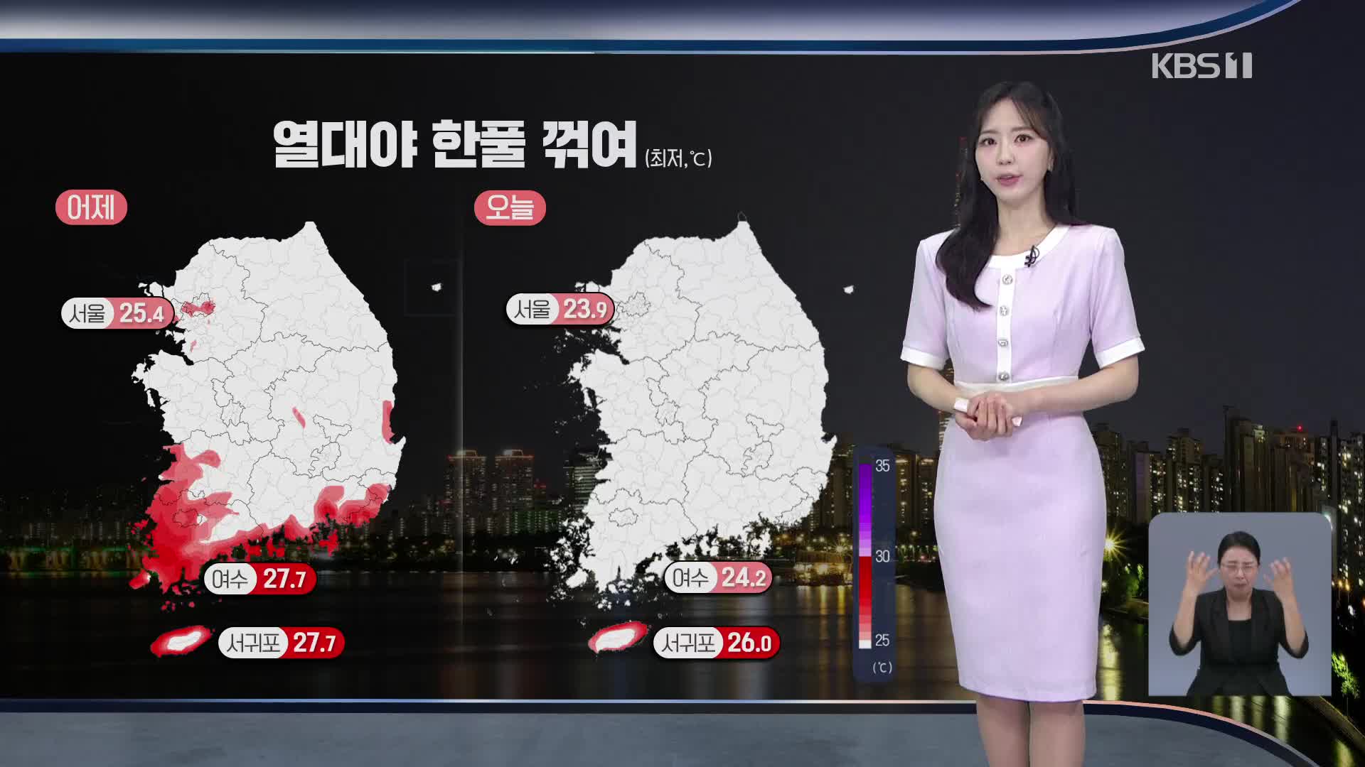 [출근길 날씨] 열대야 한풀 꺾여…한낮 무더위는 계속