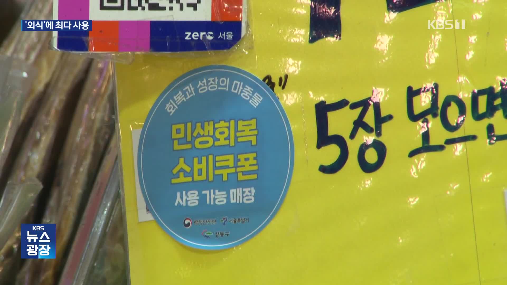 소비쿠폰, 생활밀착업종에 주로 썼다…사용처 1위는 음식점