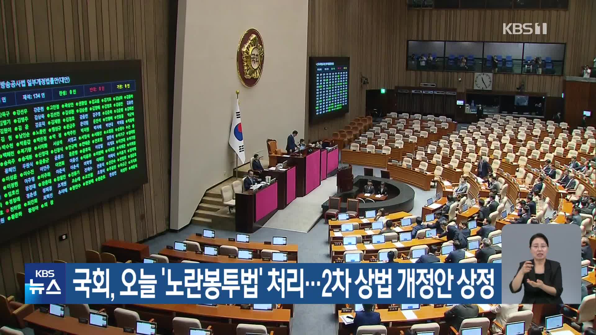 국회, 오늘 ‘노란봉투법’ 처리…2차 상법 개정안 상정