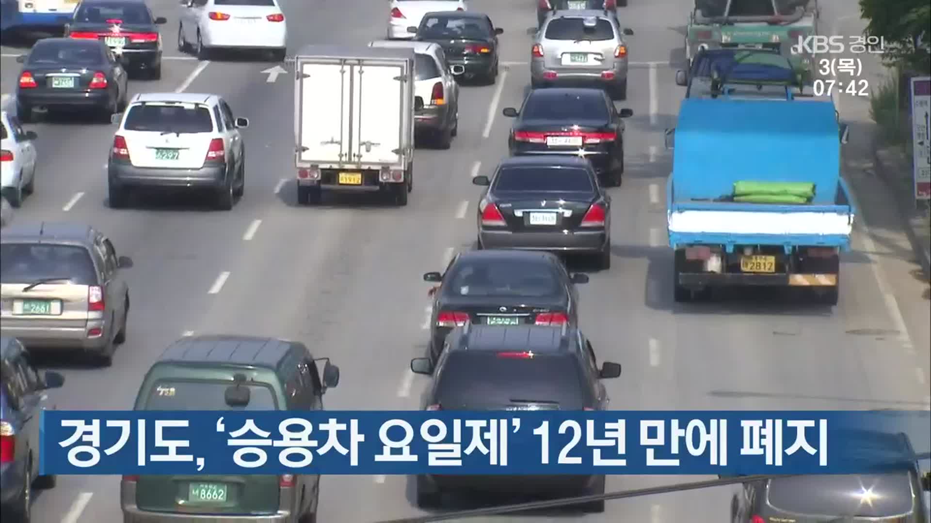 경기도, ‘승용차 요일제’ 12년 만에 폐지