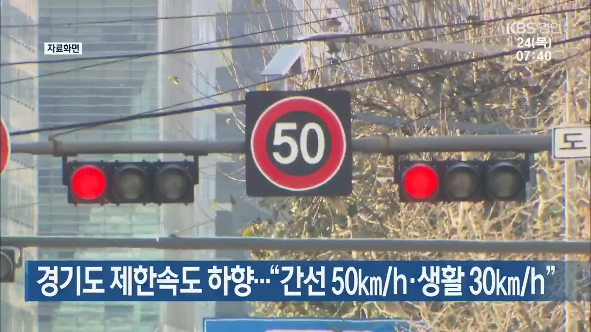 경기도 제한속도 하향…“간선 50㎞/h·생활 30㎞/h”