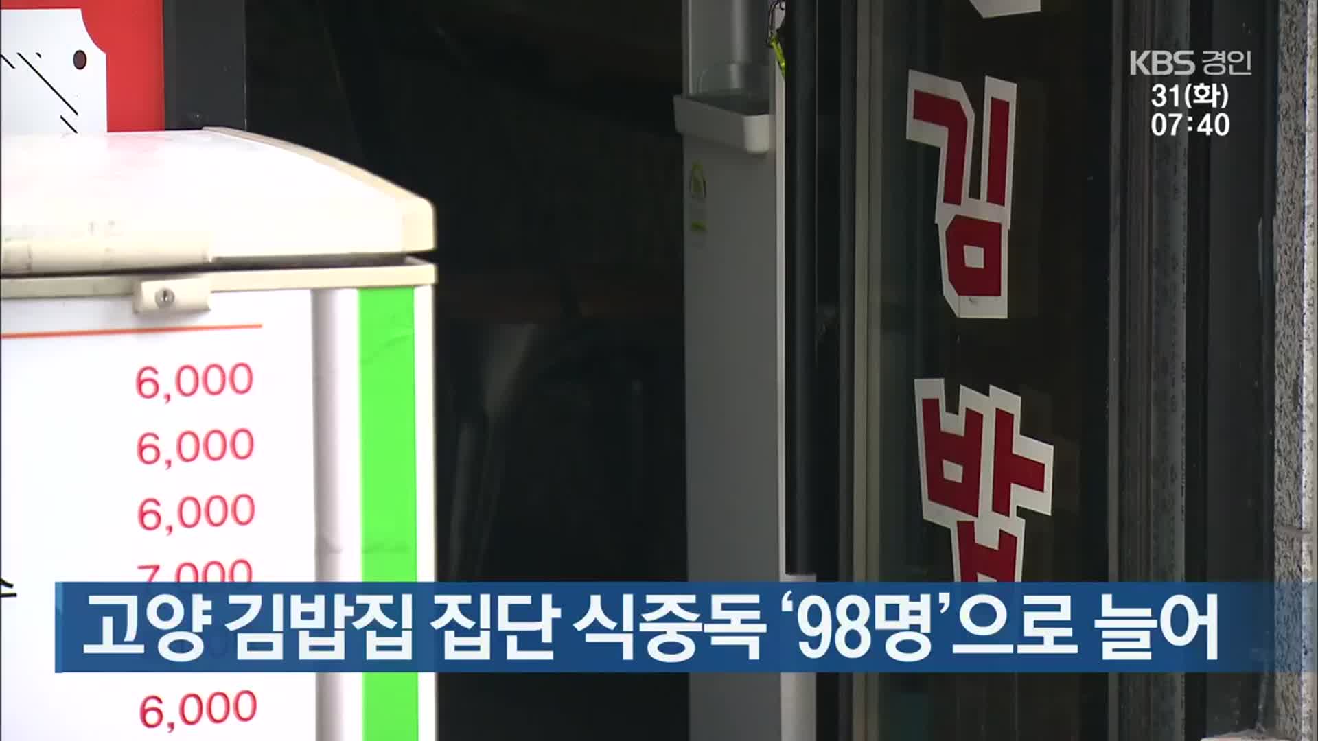고양 김밥집 집단 식중독 ‘98명’으로 늘어