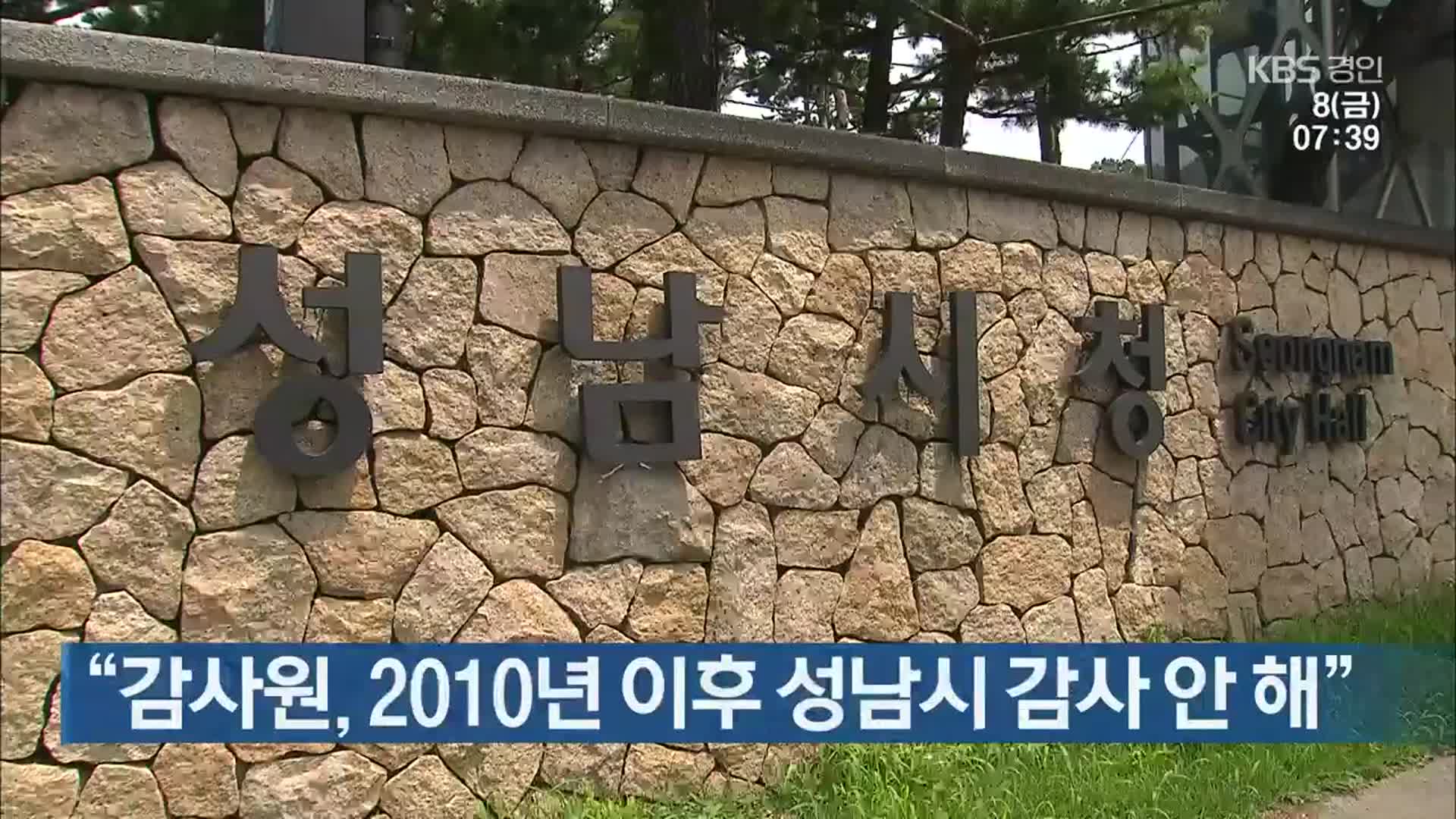 “감사원, 2010년 이후 성남시 감사 안 해”