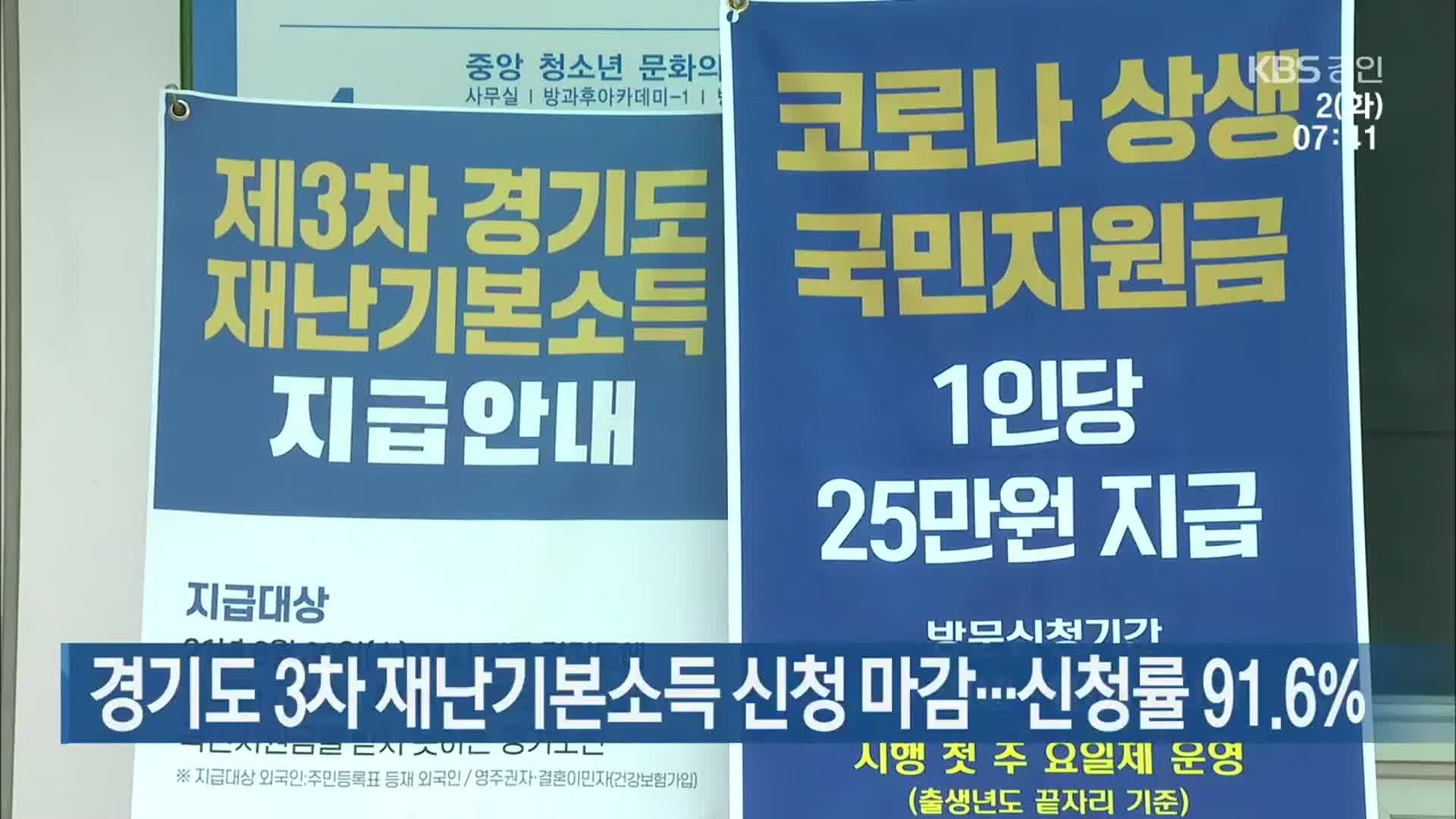경기도 3차 재난기본소득 신청 마감…신청률 91.6%