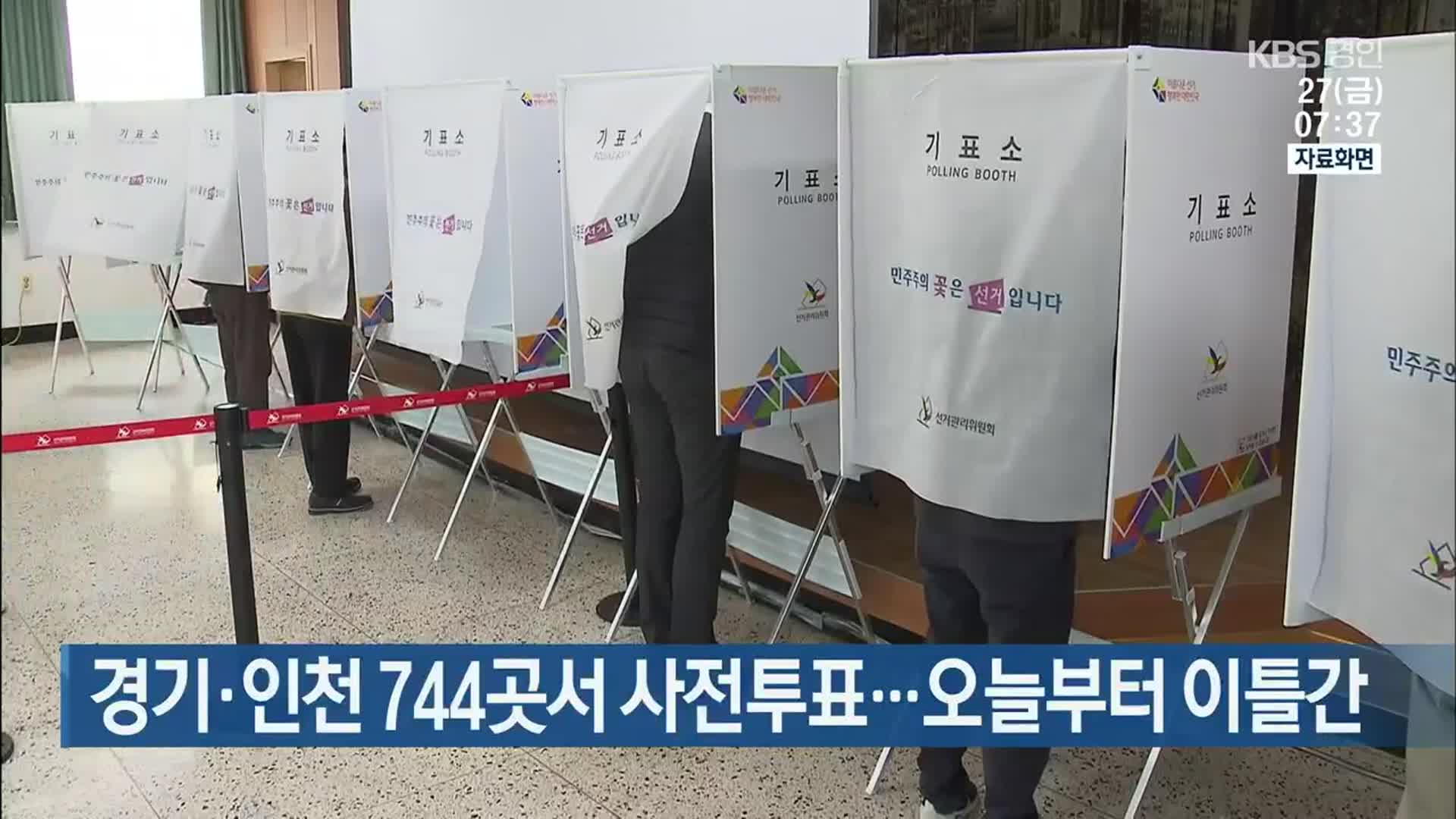 경기·인천 744곳서 사전투표…오늘부터 이틀간