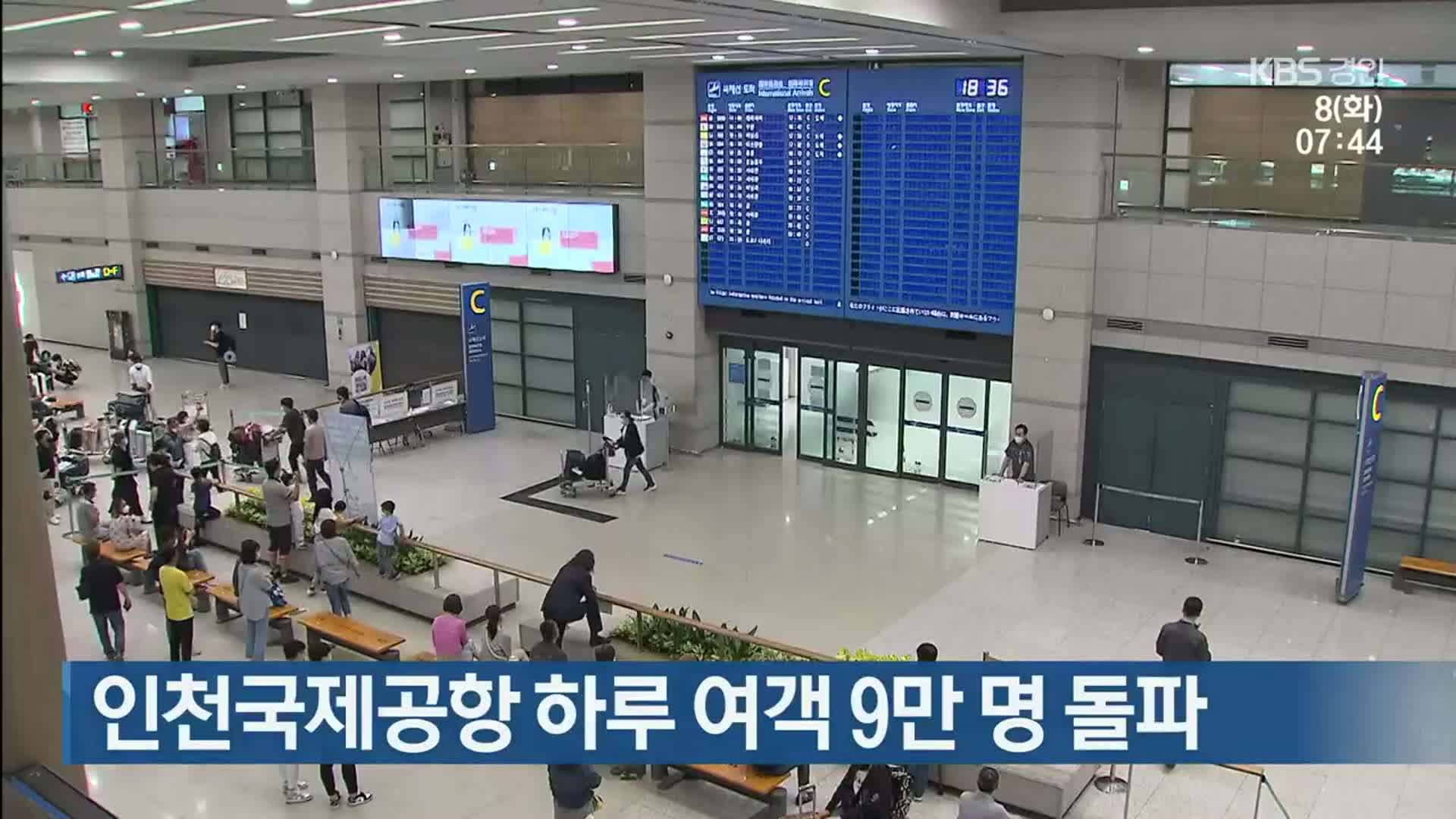 인천국제공항 하루 여객 9만 명 돌파