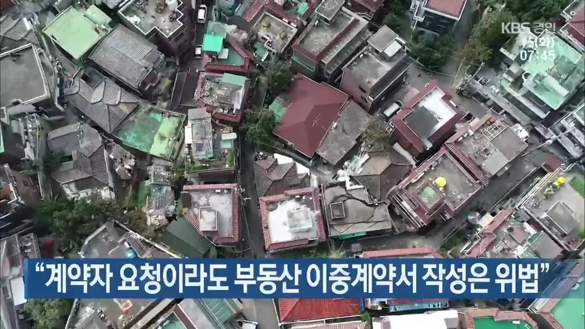 “계약자 요청이라도 부동산 이중계약서 작성은 위법”