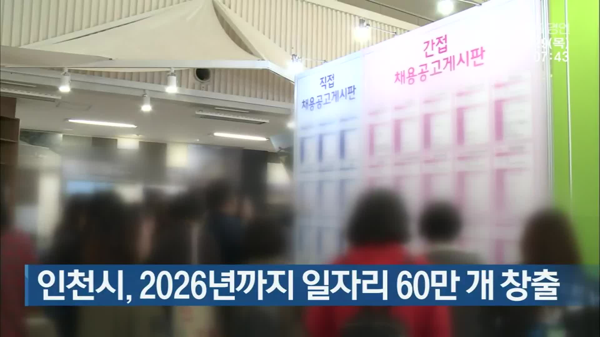 인천시, 2026년까지 일자리 60만 개 창출