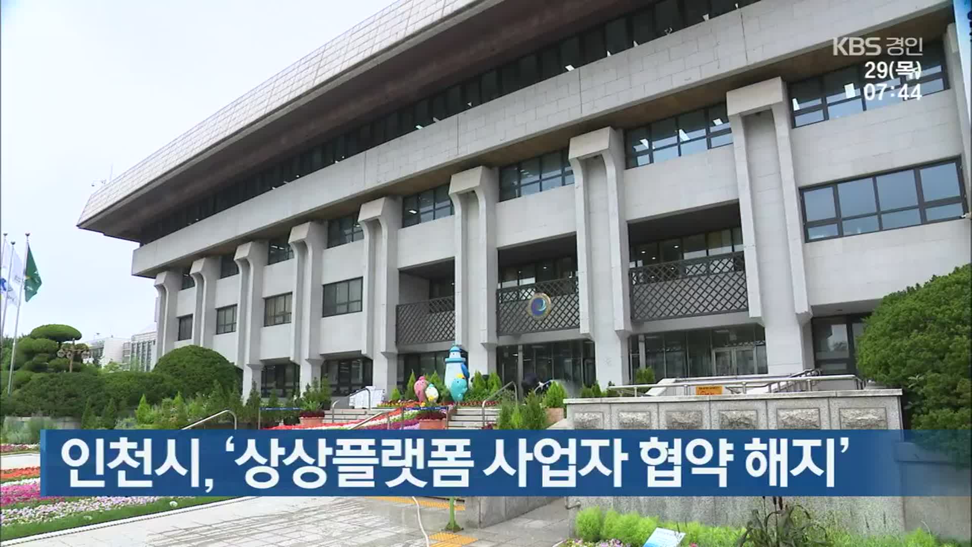 인천시, ‘상상플랫폼 사업자 협약 해지’