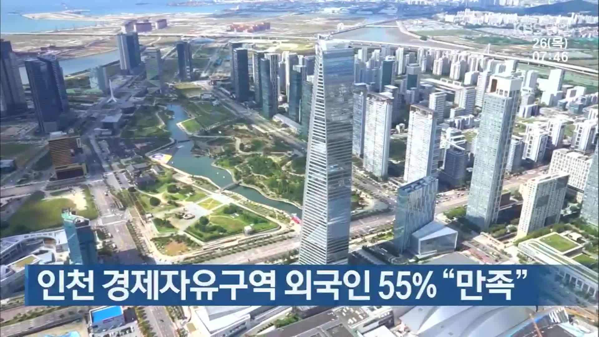 인천 경제자유구역 외국인 55% “만족”