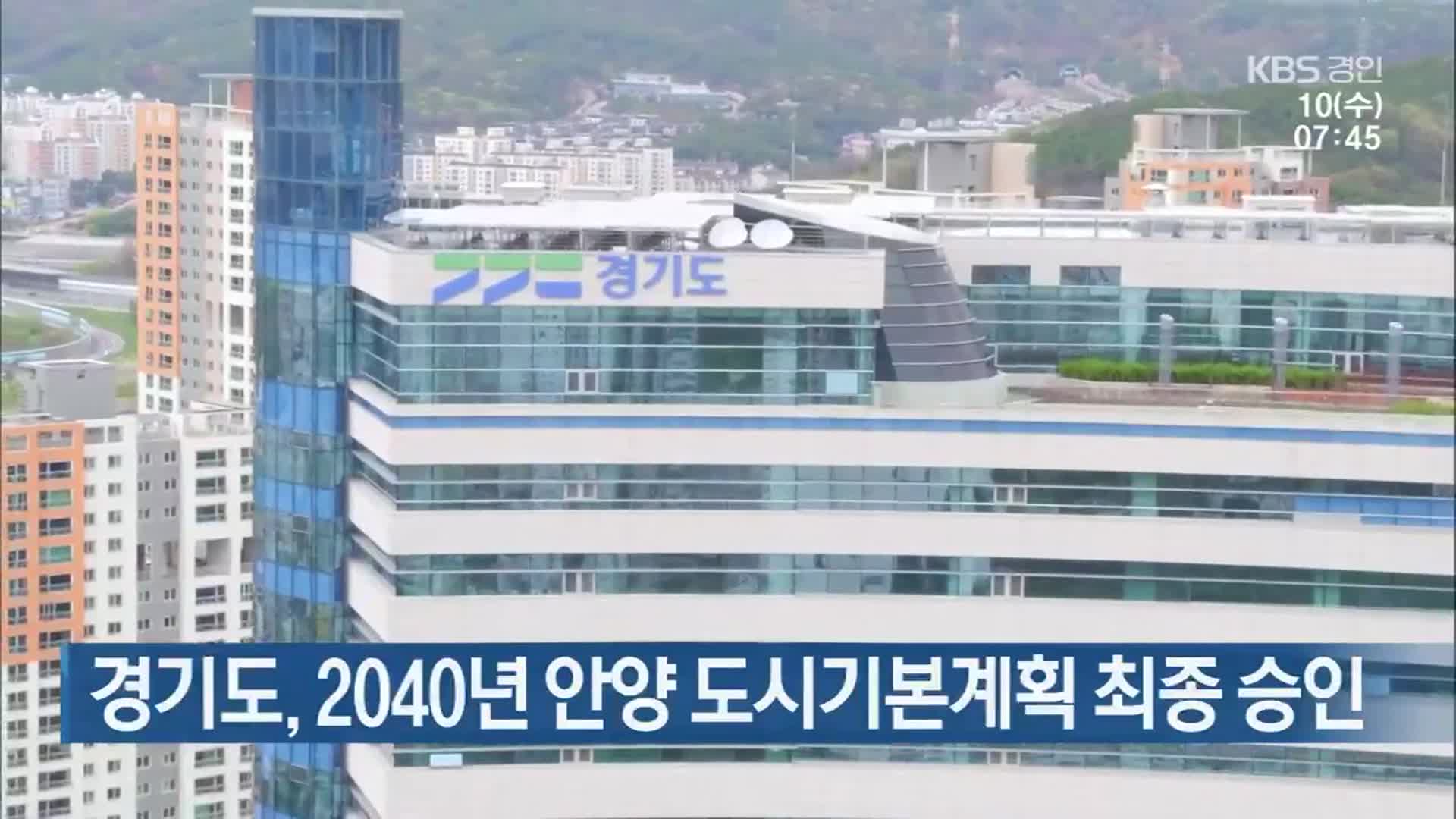 경기도, 2040년 안양 도시기본계획 최종 승인