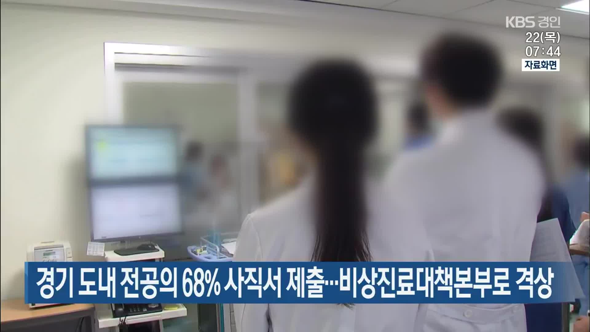 경기 도내 전공의 68% 사직서 제출…비상진료대책본부로 격상