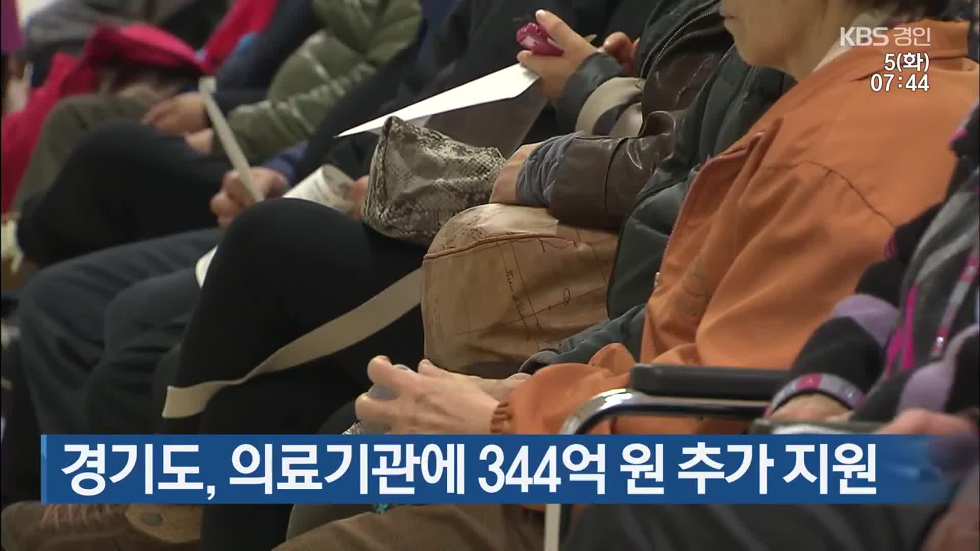 경기도, 의료기관에 344억 원 추가 지원