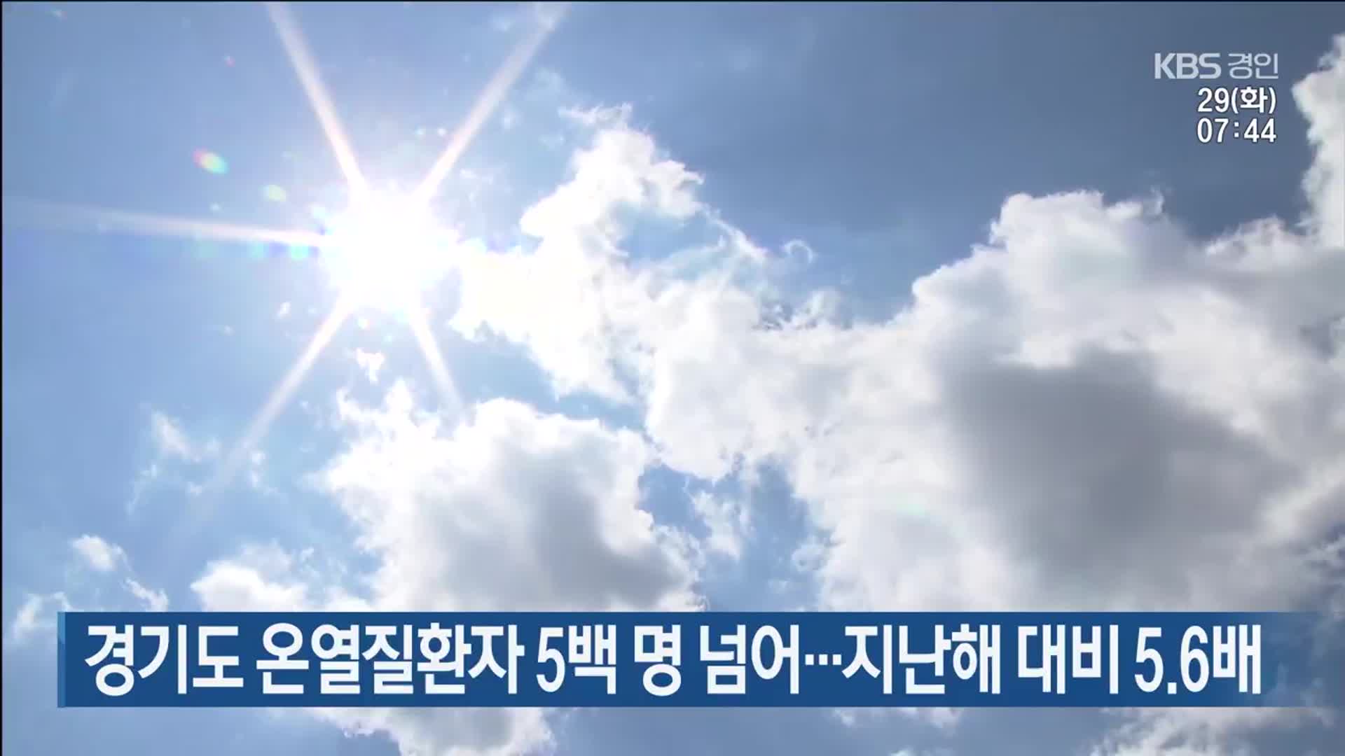 경기도 온열질환자 5백 명 넘어…지난해 대비 5.6배
