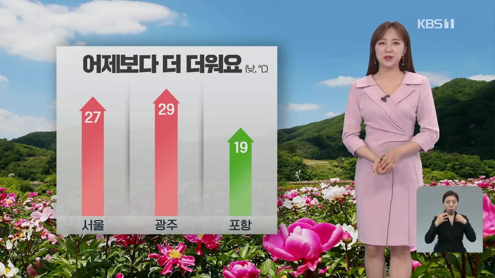 [출근길 날씨] 어제보다 더 더워요! 서울 27도·광주 29도…큰 일교차 주의