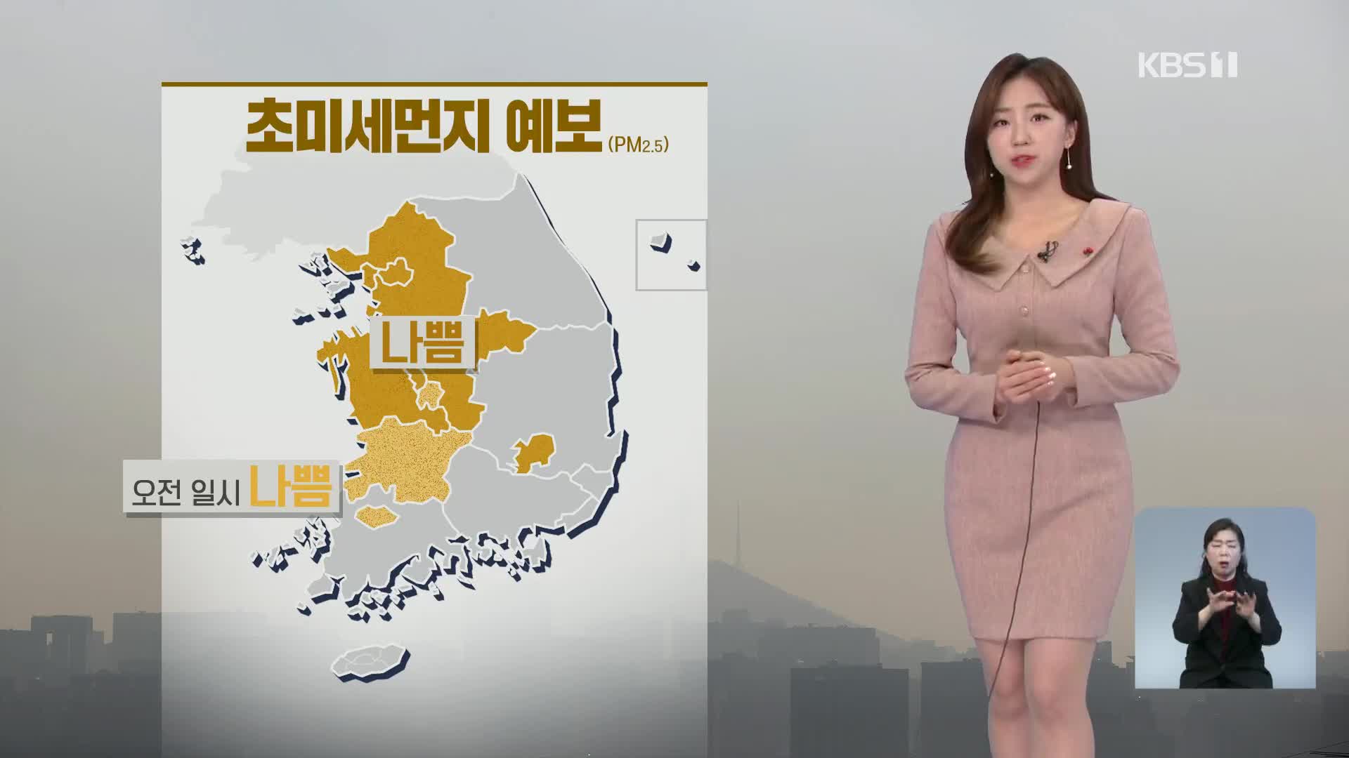 [출근길 날씨] 절기 ‘대설’ 추위 대신 미세먼지…동해안 비나 눈