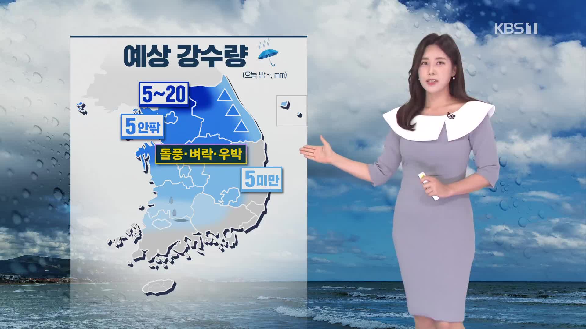 [출근길 날씨] 오후 내륙 강한 소나기…밤부터 중부에 비