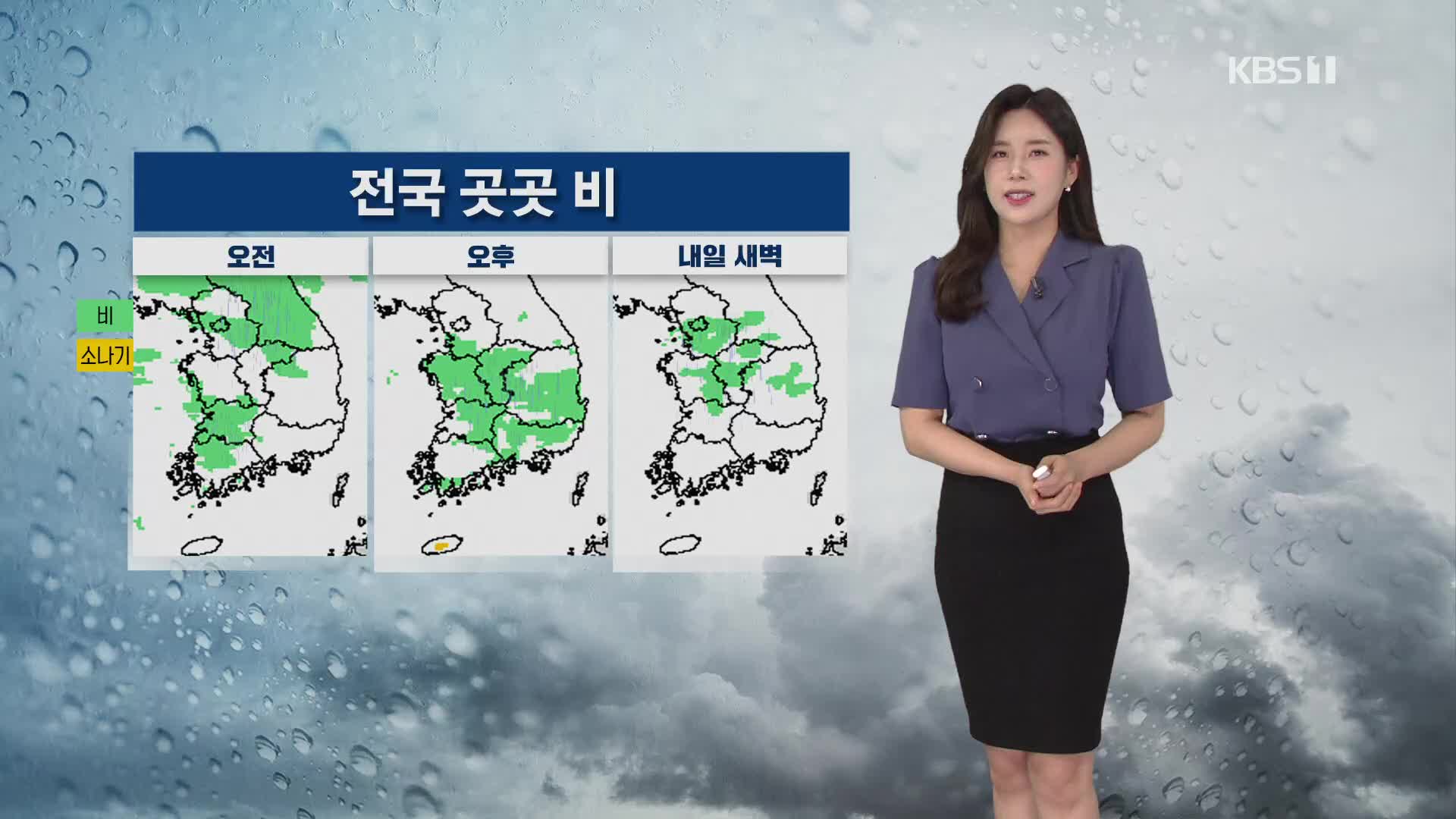 [출근길 날씨] 전국에 5~40mm 비…돌풍·벼락·우박 주의