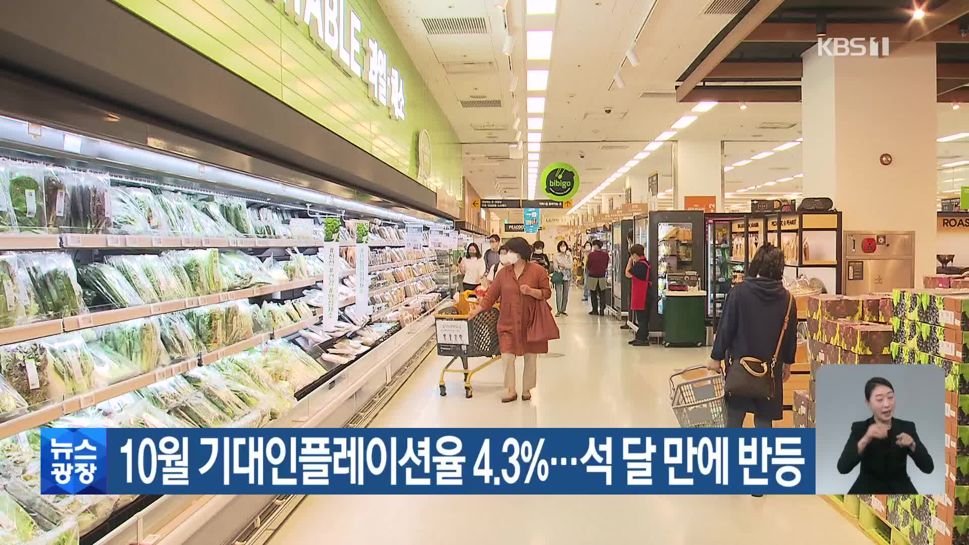 10월 기대인플레이션율 4.3%…석 달 만에 반등