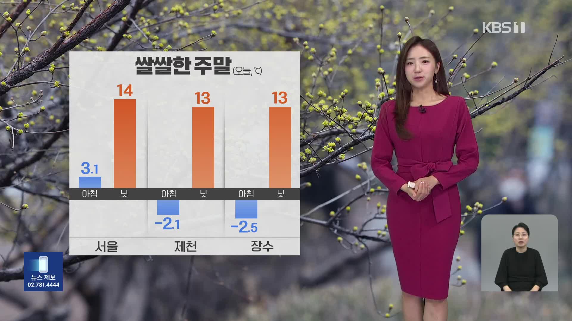 [주말 날씨] 꽃샘 추위에 쌀쌀해요…오후에 황사 유입