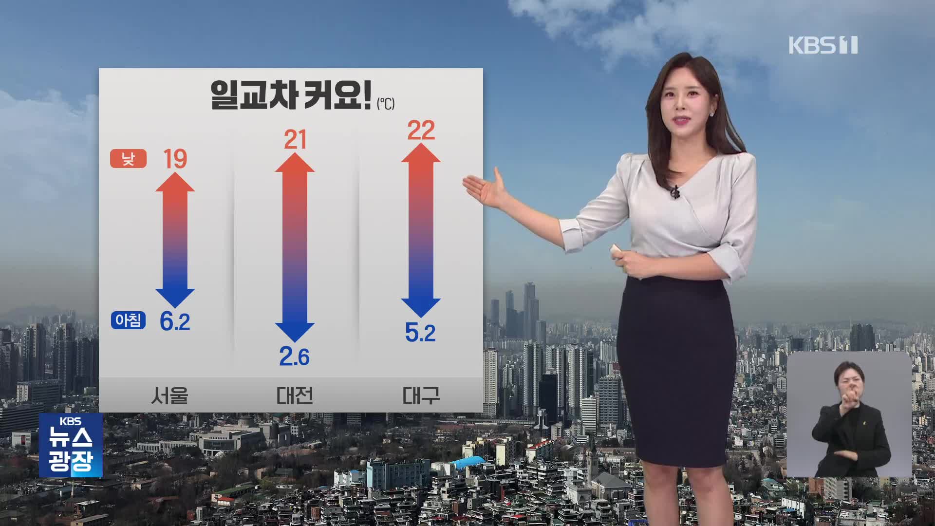 [출근길 날씨] 일교차 커요…동쪽 지역 화재 예방 유의