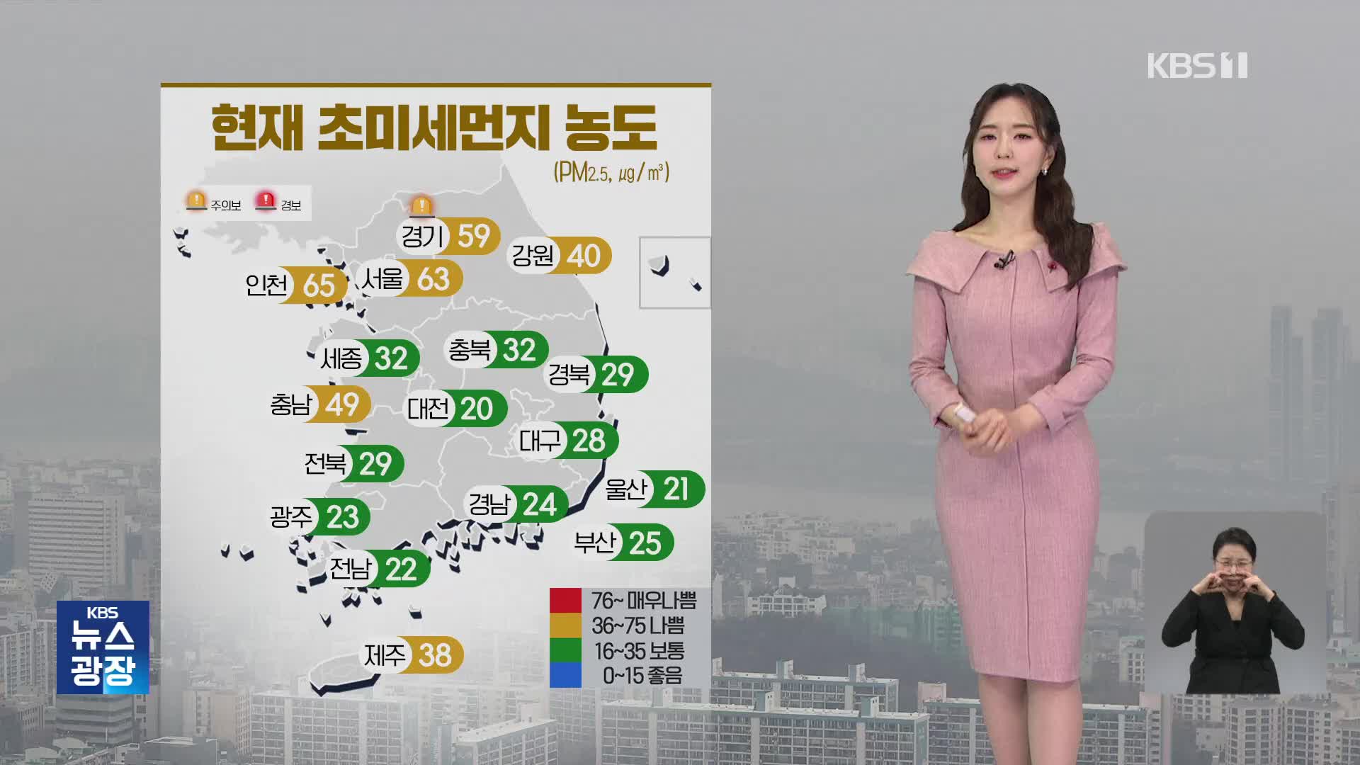 [출근길 날씨] 오늘도 초미세먼지 주의…대체로 맑아