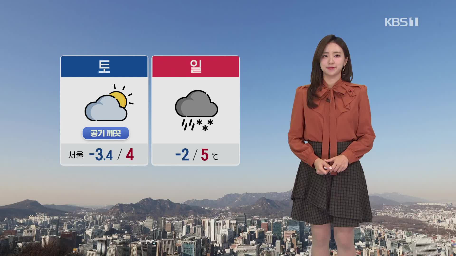 [주말 날씨] 맑고 큰 추위 없는 주말…일요일 전국 눈비