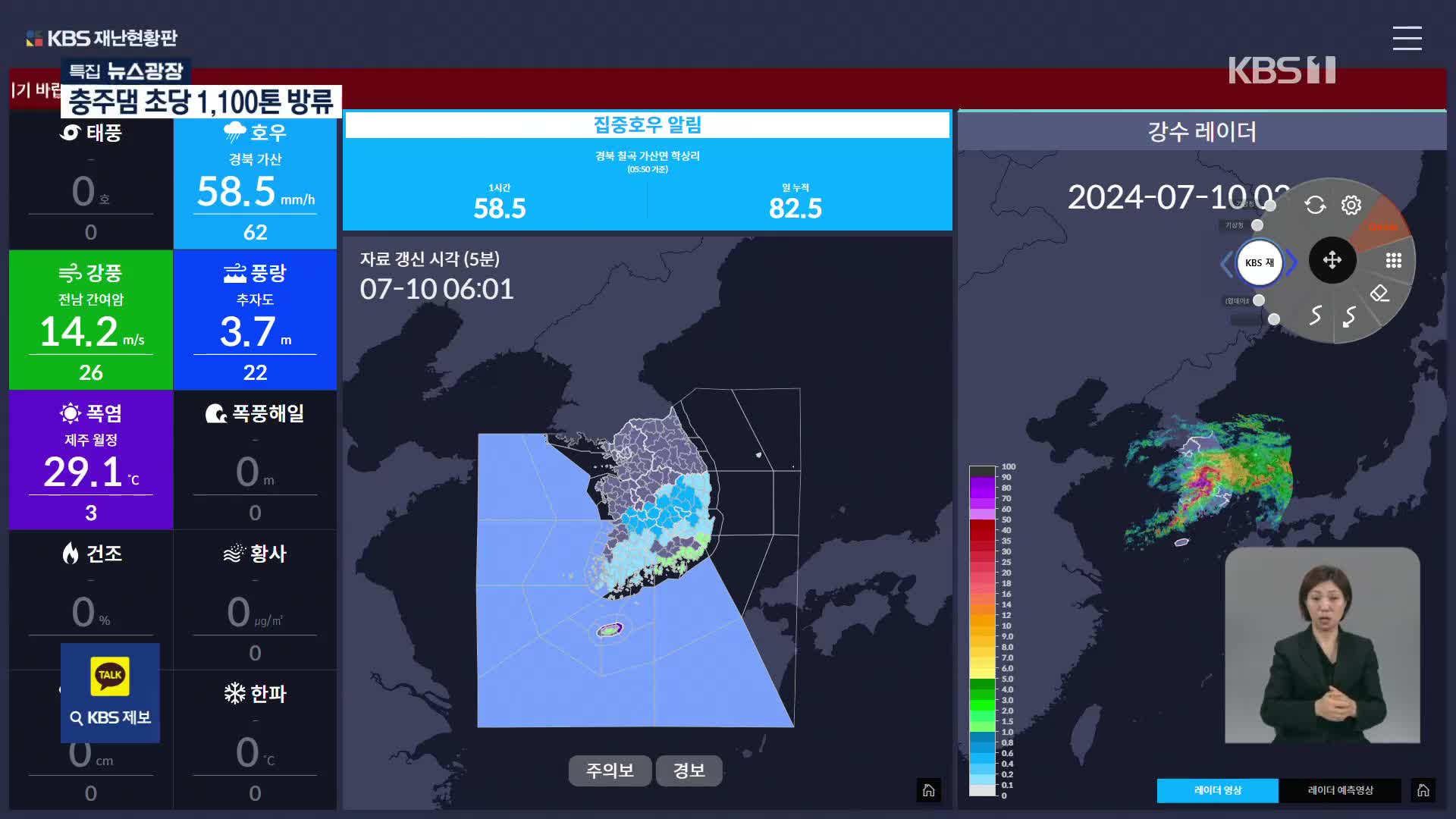 충청·경북 기록적 폭우…침수·산사태 주의