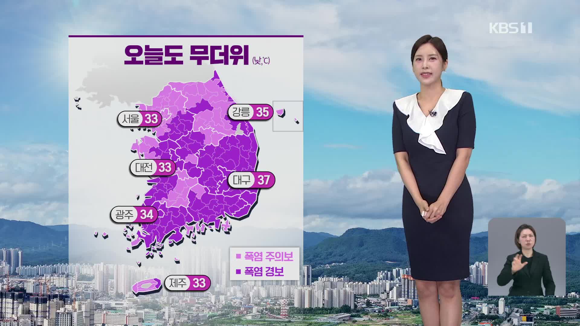 [출근길 날씨] 어제보다 더 더워요!…한낮 서울 33도·대구 37도
