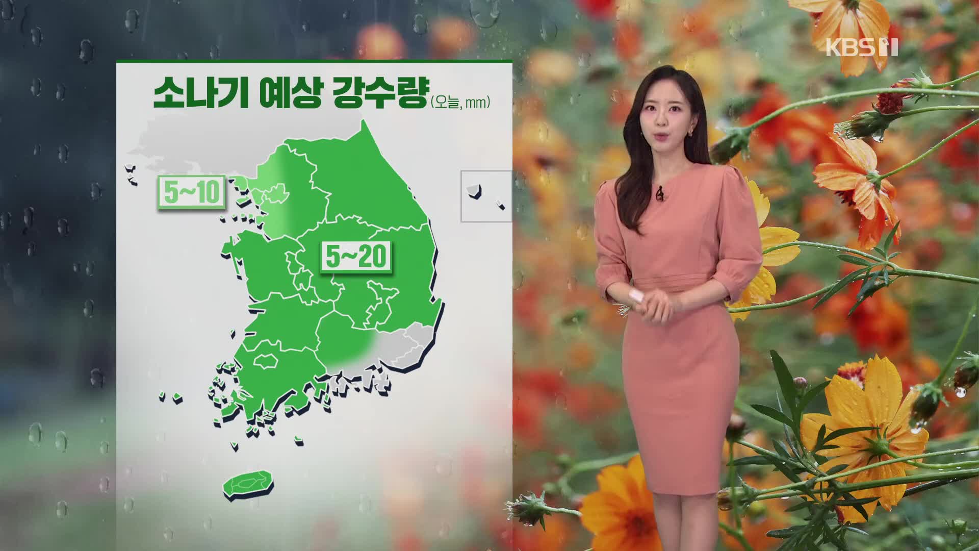 [출근길 날씨] 전국에 비 또는 소나기…한낮엔 다소 더워