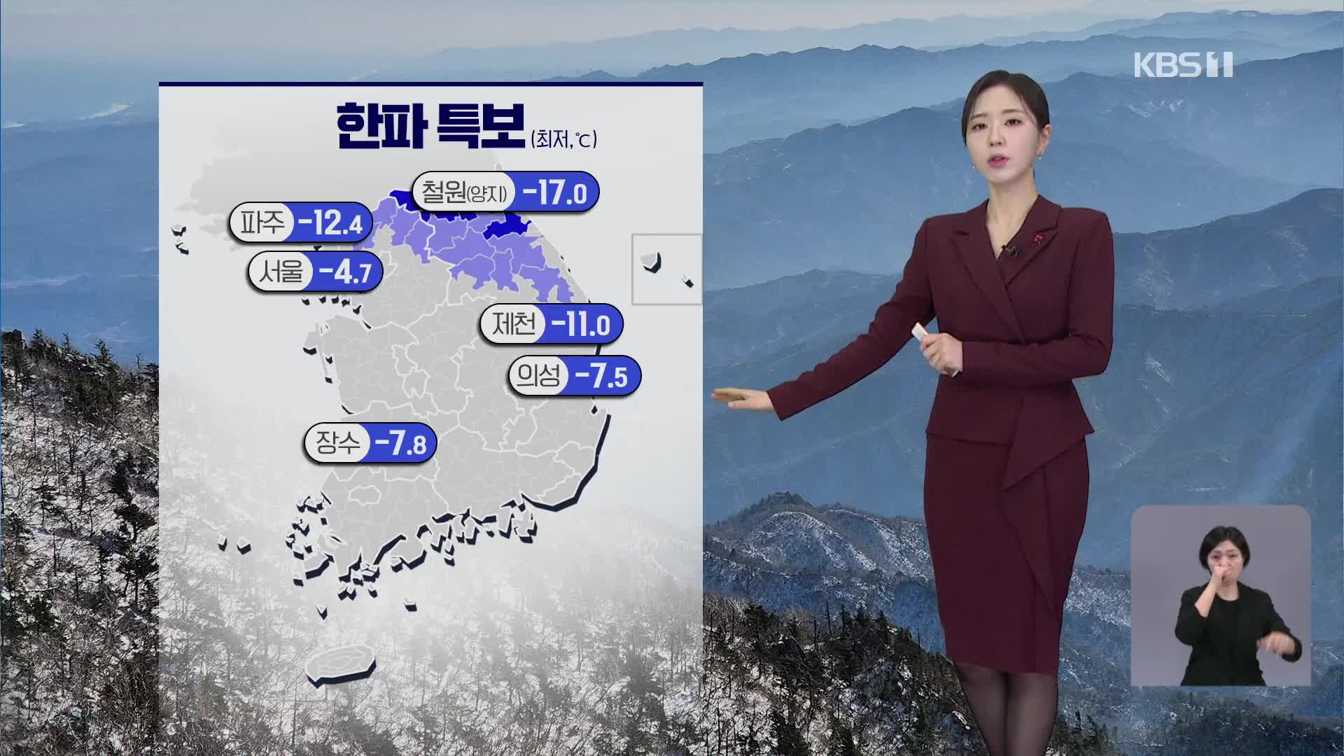 오늘도 추위 이어져…서해안에 많은 눈 [출근길 날씨]